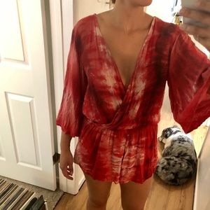 Planet Blue pink tie dye romper